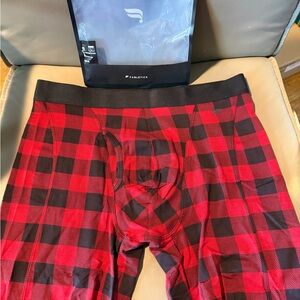 Red and Black Plaid Men's Boxer Briefs, Fabletics, NWT, Medium